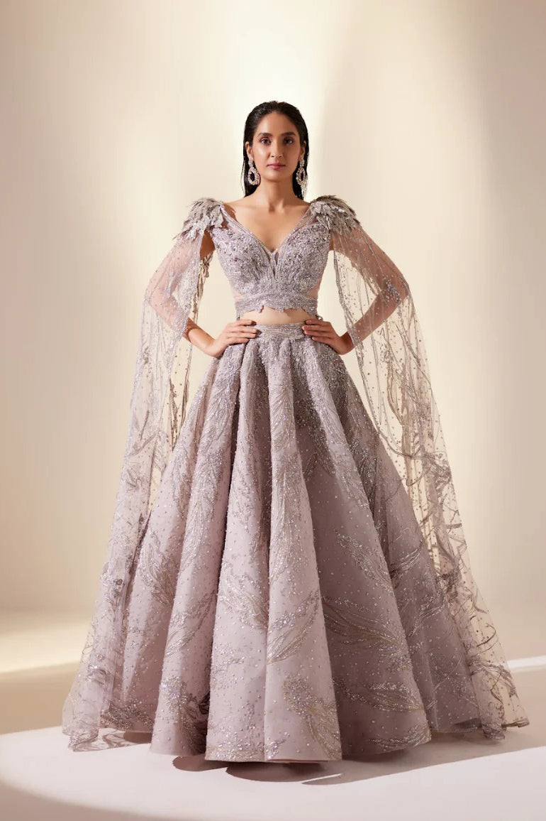 Lunar lavender lehenga set