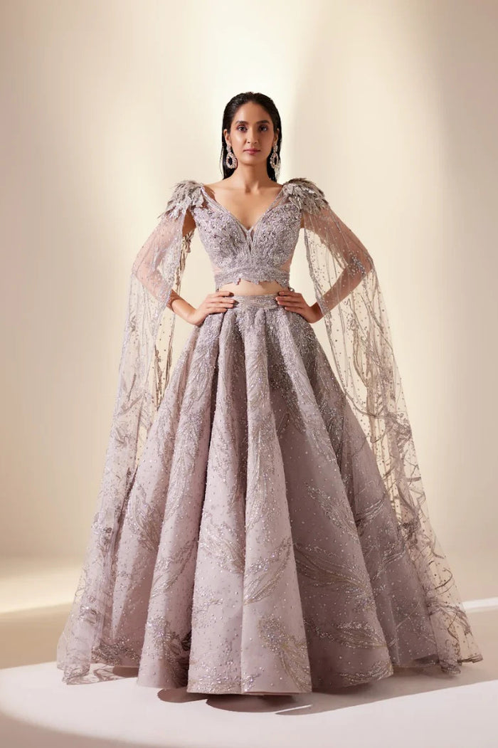 Lunar lavender lehenga set