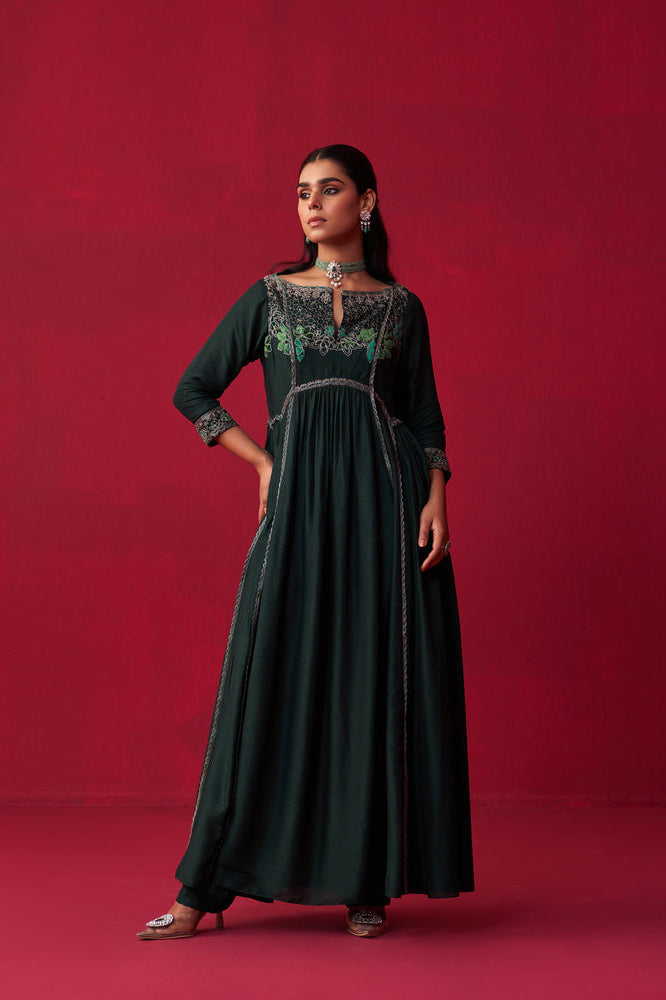 Green Nature’s Bounty Long Kurta and Pant Set