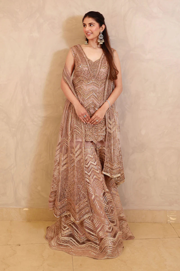 Meher Taluja in Golden Mist Sharara