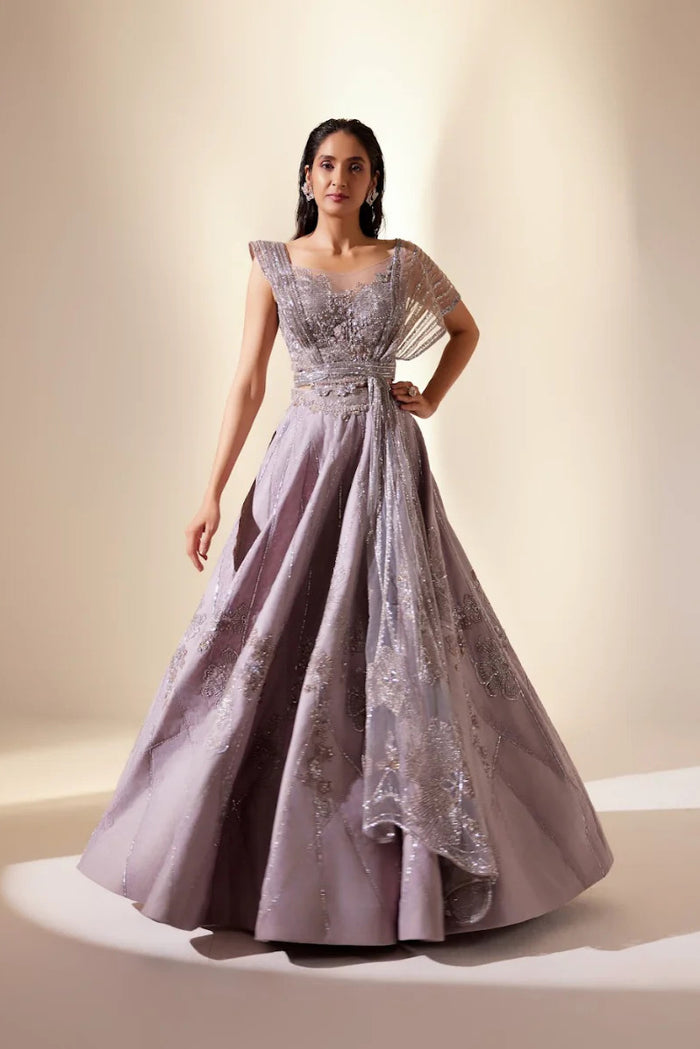 Iridescent Lilac Lehenga Set