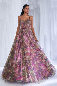Arlette Floral Organza Gown