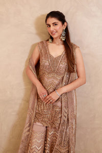 Meher Taluja in Golden Mist Sharara