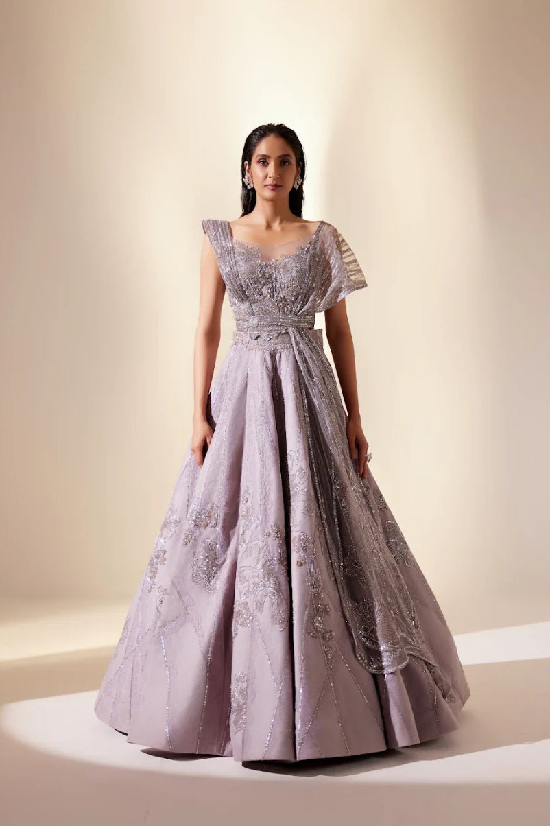 Iridescent Lilac Lehenga Set