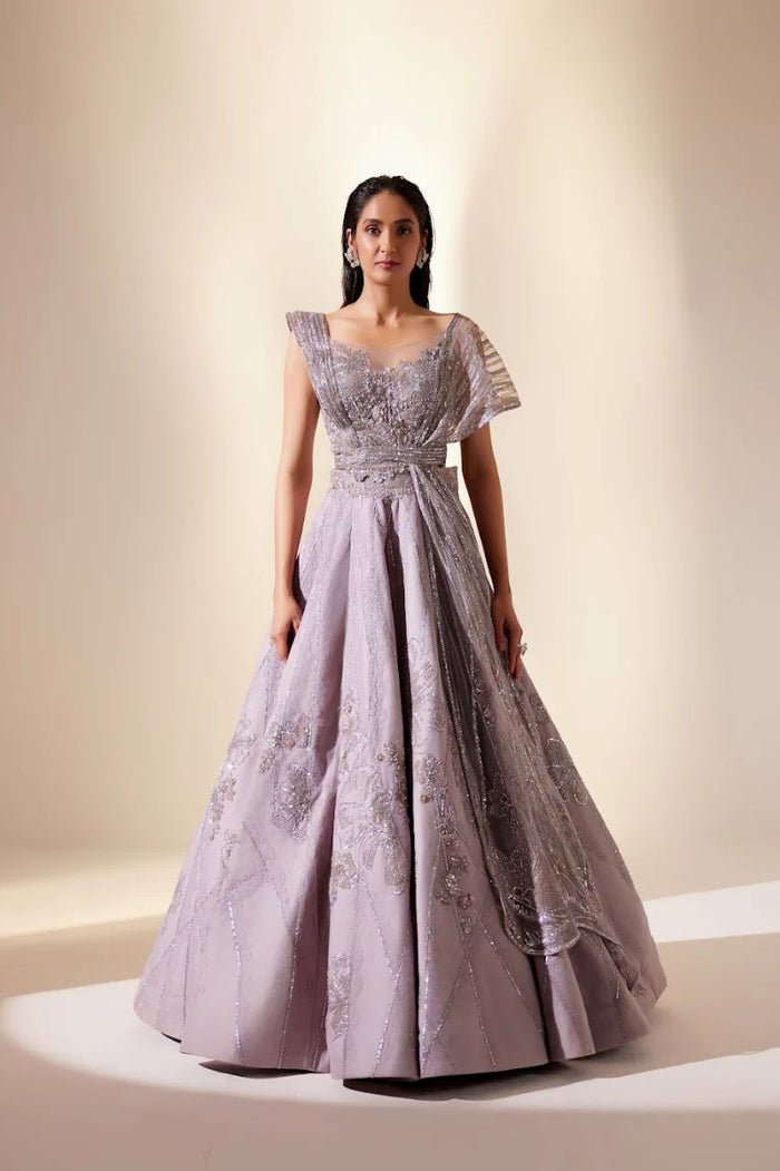 Iridescent Lilac Lehenga Set