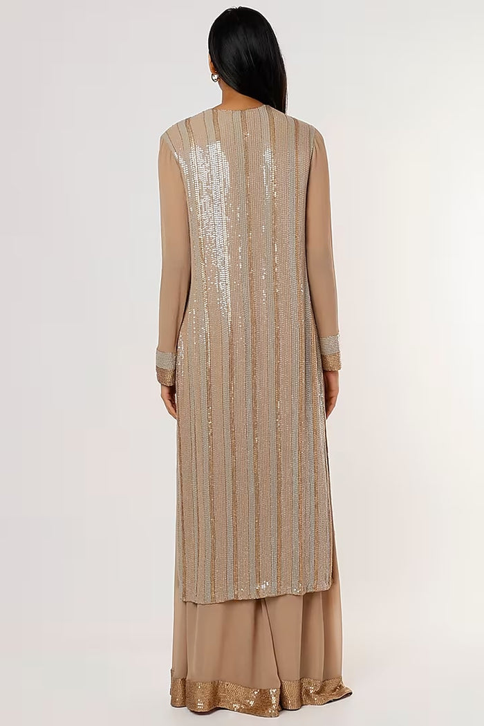 Beige Embroidered Kurta Set