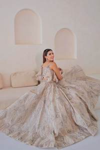 Niki Mehra in Blushed Pastel Wings Lehenga