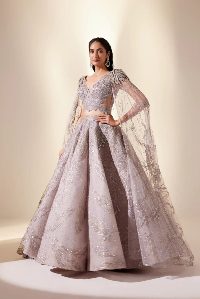 Lunar lavender lehenga set