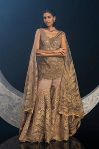 Meher Taluja in Golden Mist Sharara