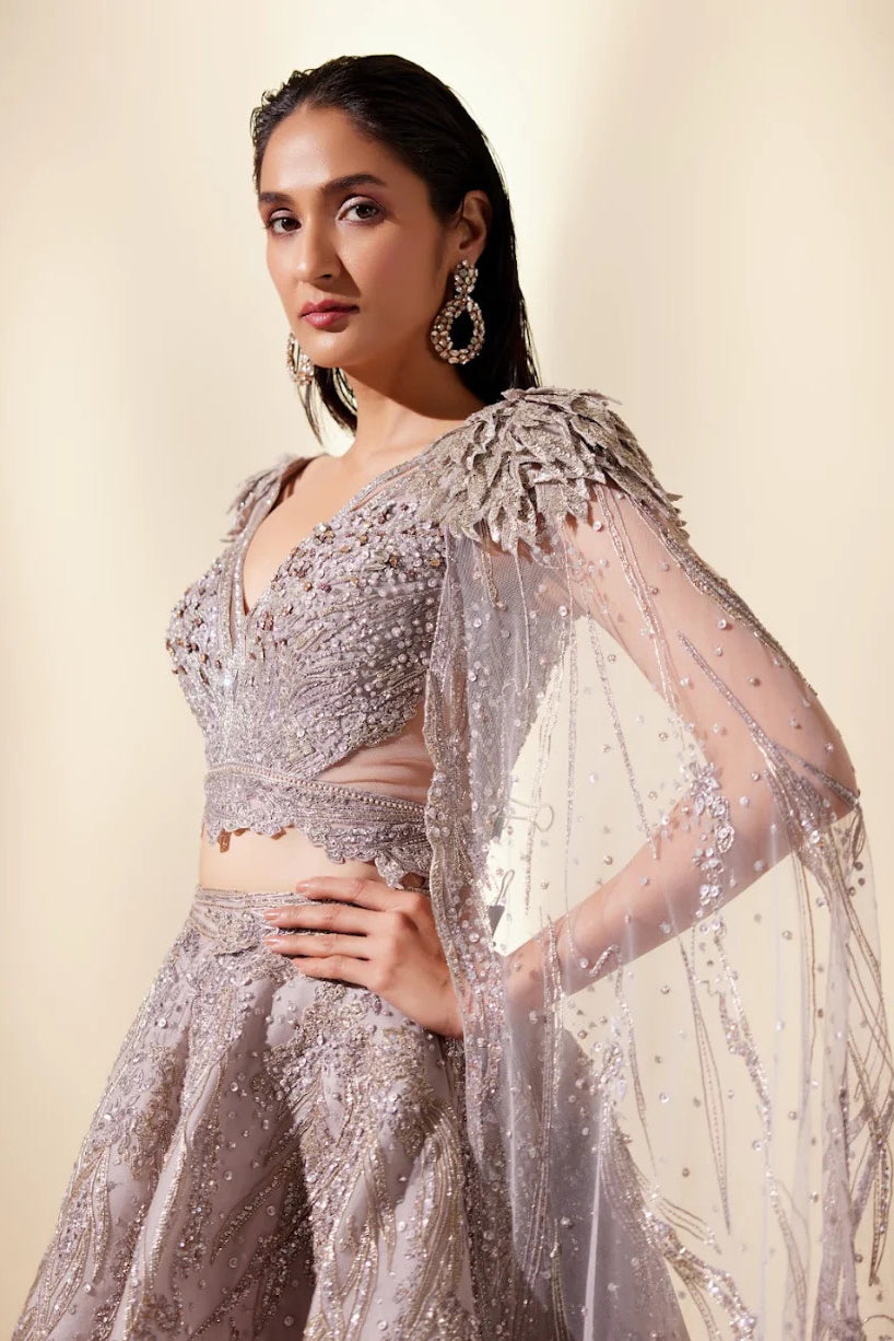 Lunar lavender lehenga set
