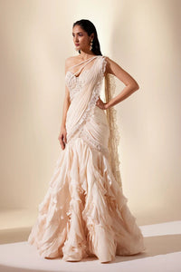 Moonbeam ivory saree (ivory saree)