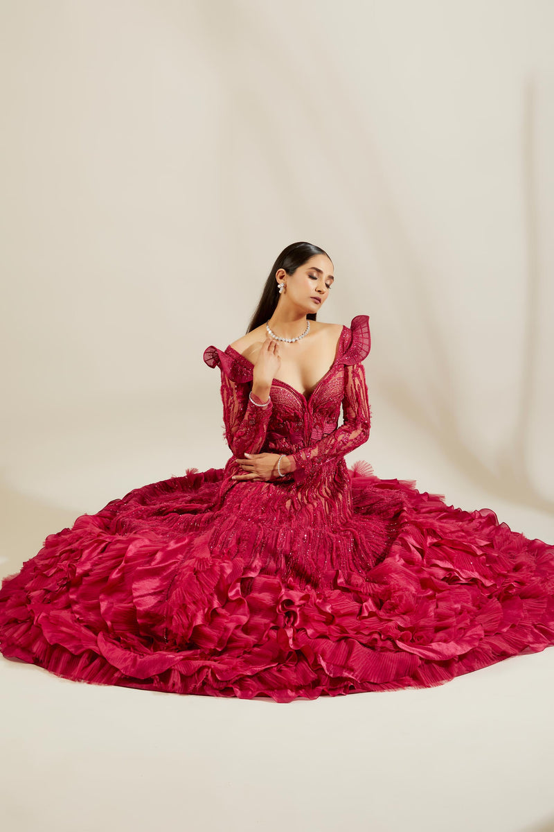 Brill Crimson Gown