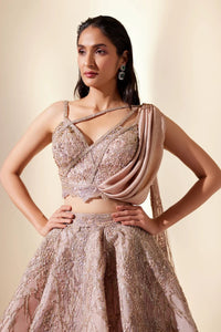 Radiant coral lehenga set