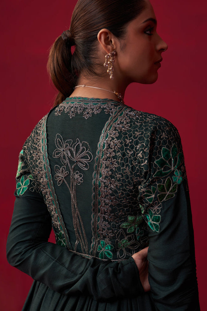 Green Nature’s Bounty Anarkali and Sharara set