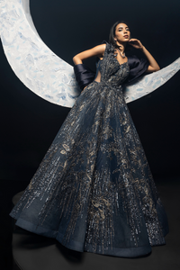 Shivani Pancholi in Midnight Blue Drizzle Gown