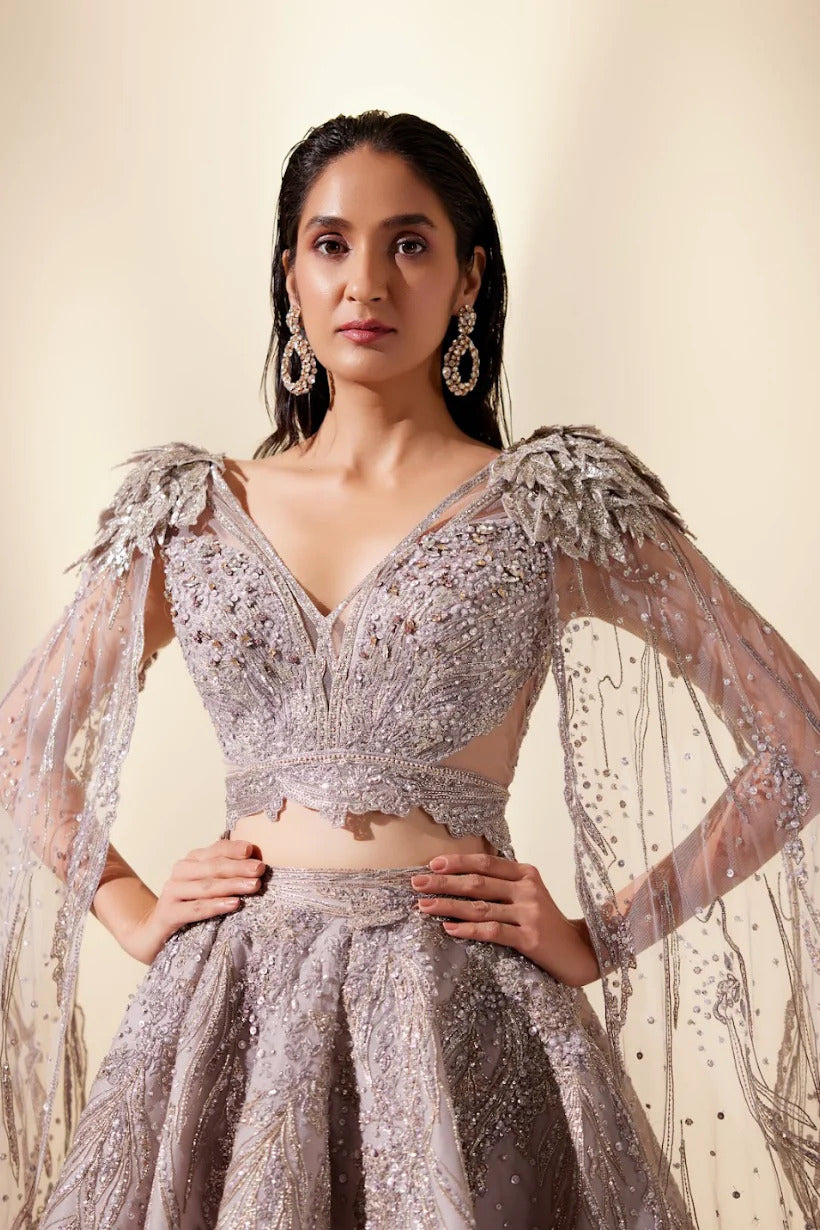Lunar lavender lehenga set