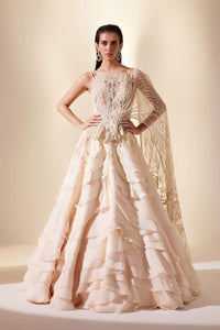 Lunar gleam lehenga set (ivory skirt)