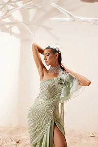 Diipa Khosla in Nile Green Saree