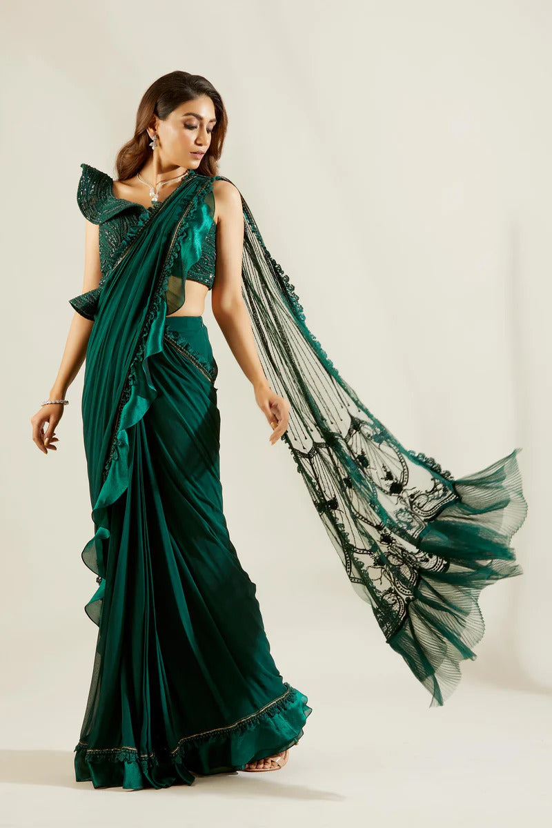Emerald Green Saree