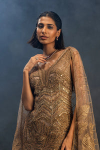 Meher Taluja in Golden Mist Sharara