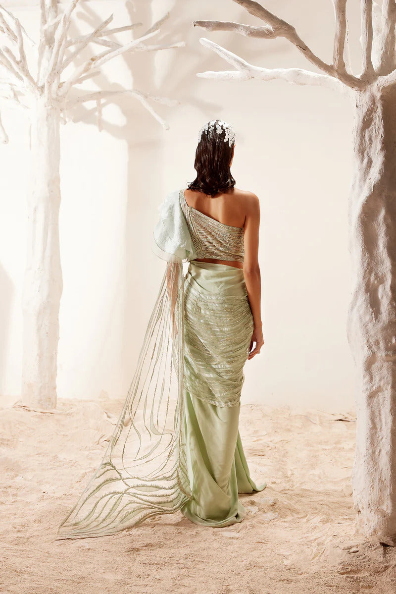 Diipa Khosla in Nile Green Saree