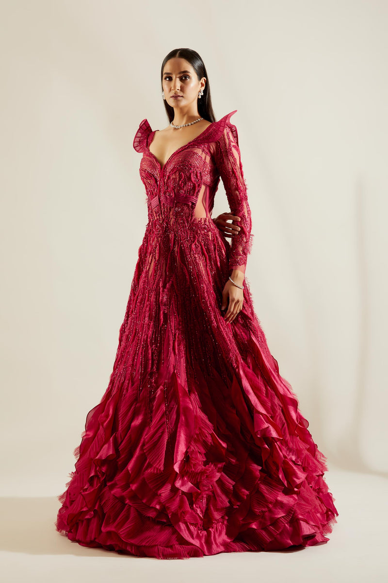 Brill Crimson Gown