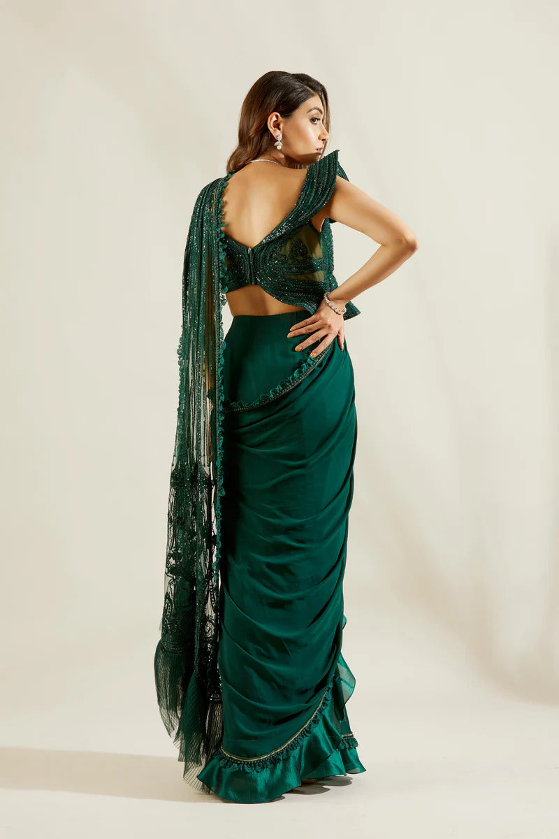 Emerald Green Saree