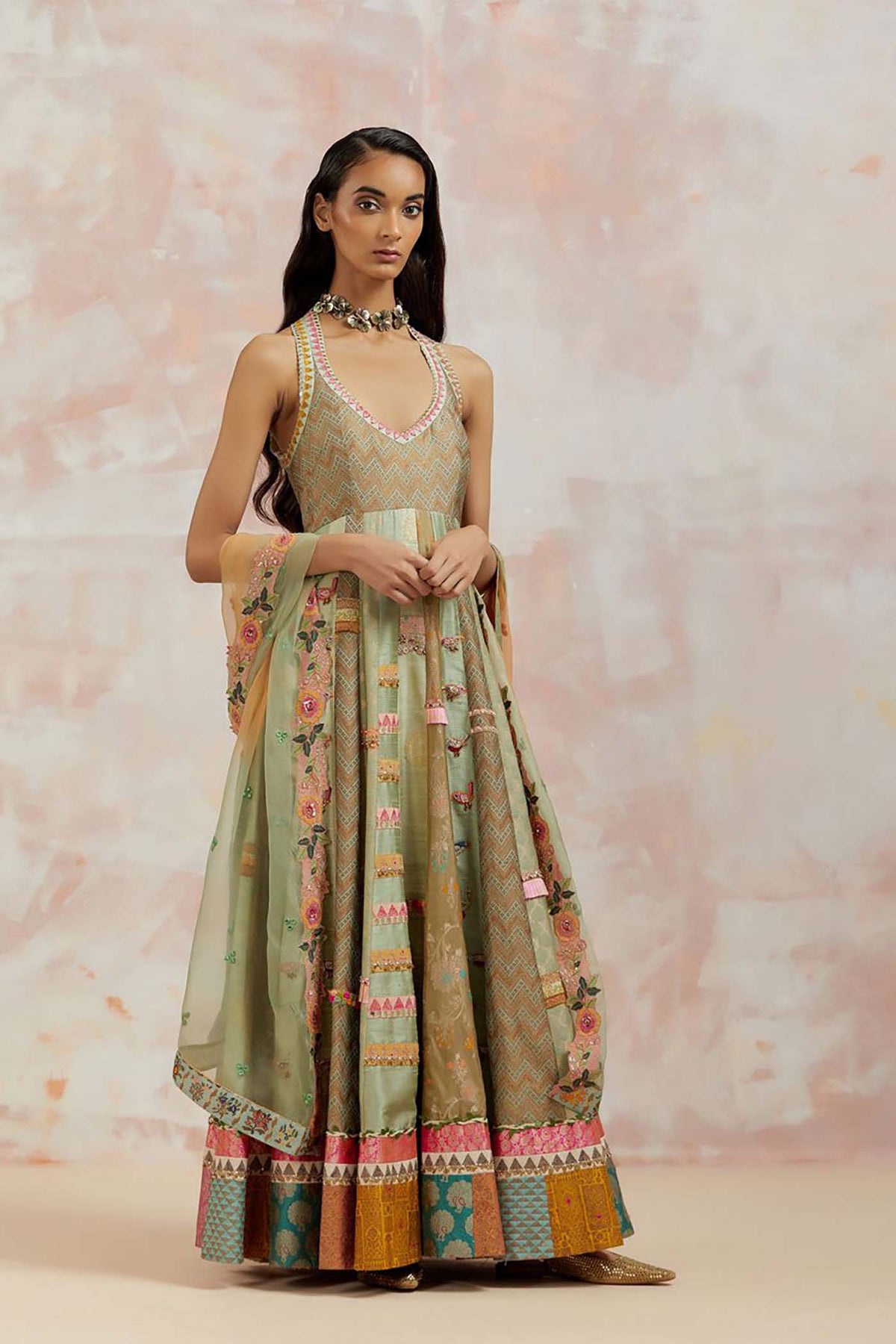 Light Green Anarkali Set
