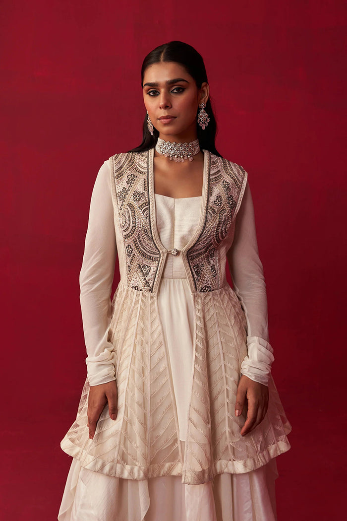 Ivory Mandala Top Sharara Set