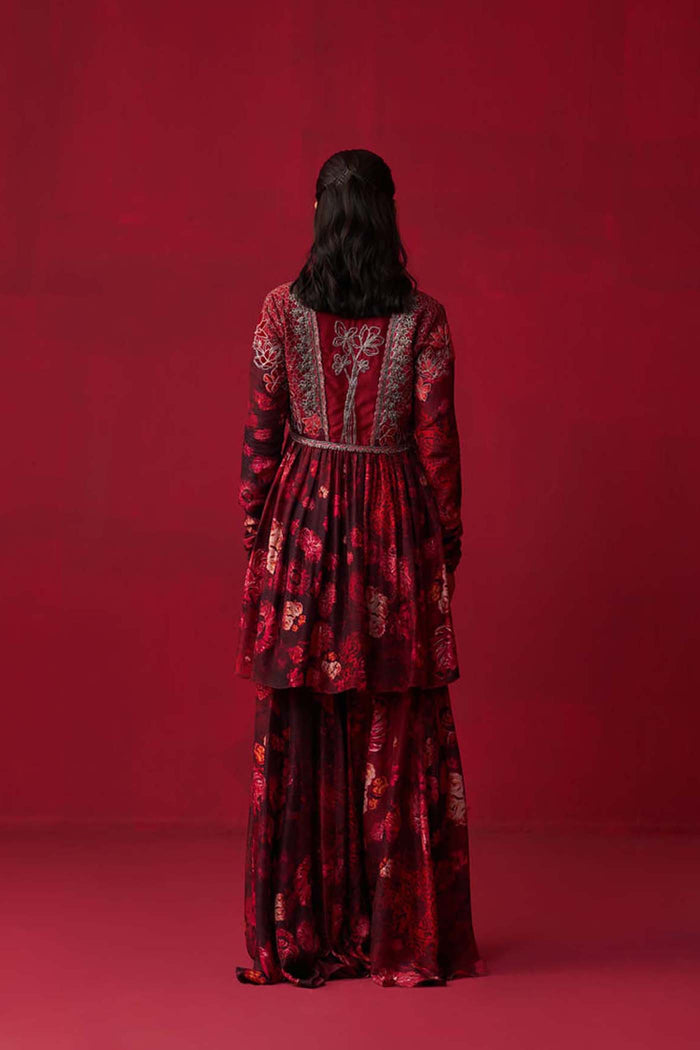 Pink Nature’s Bounty Anarkali and Sharara set