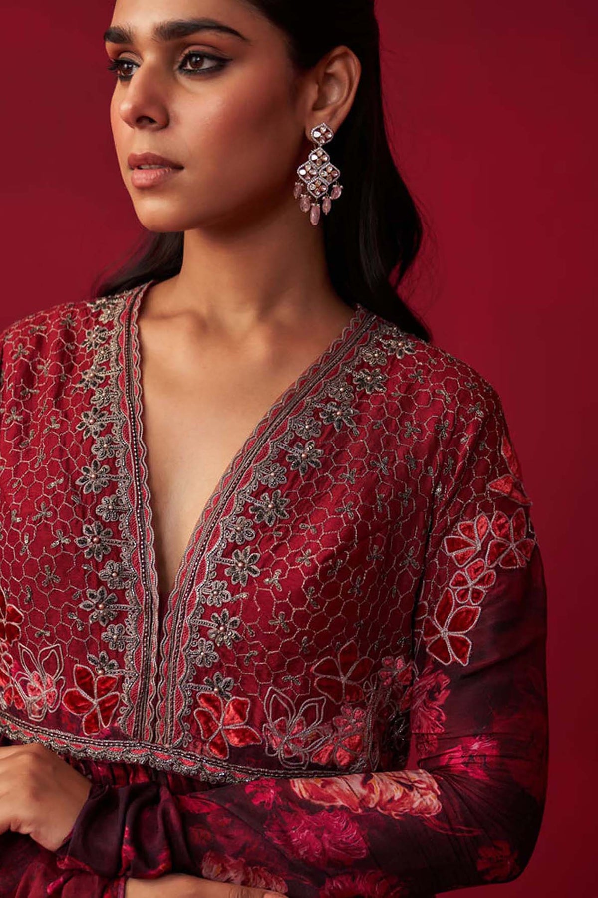Pink Nature’s Bounty Anarkali and Sharara set