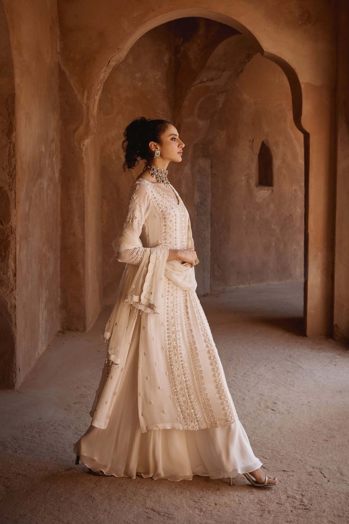 Ivory Elongated Kurta Set