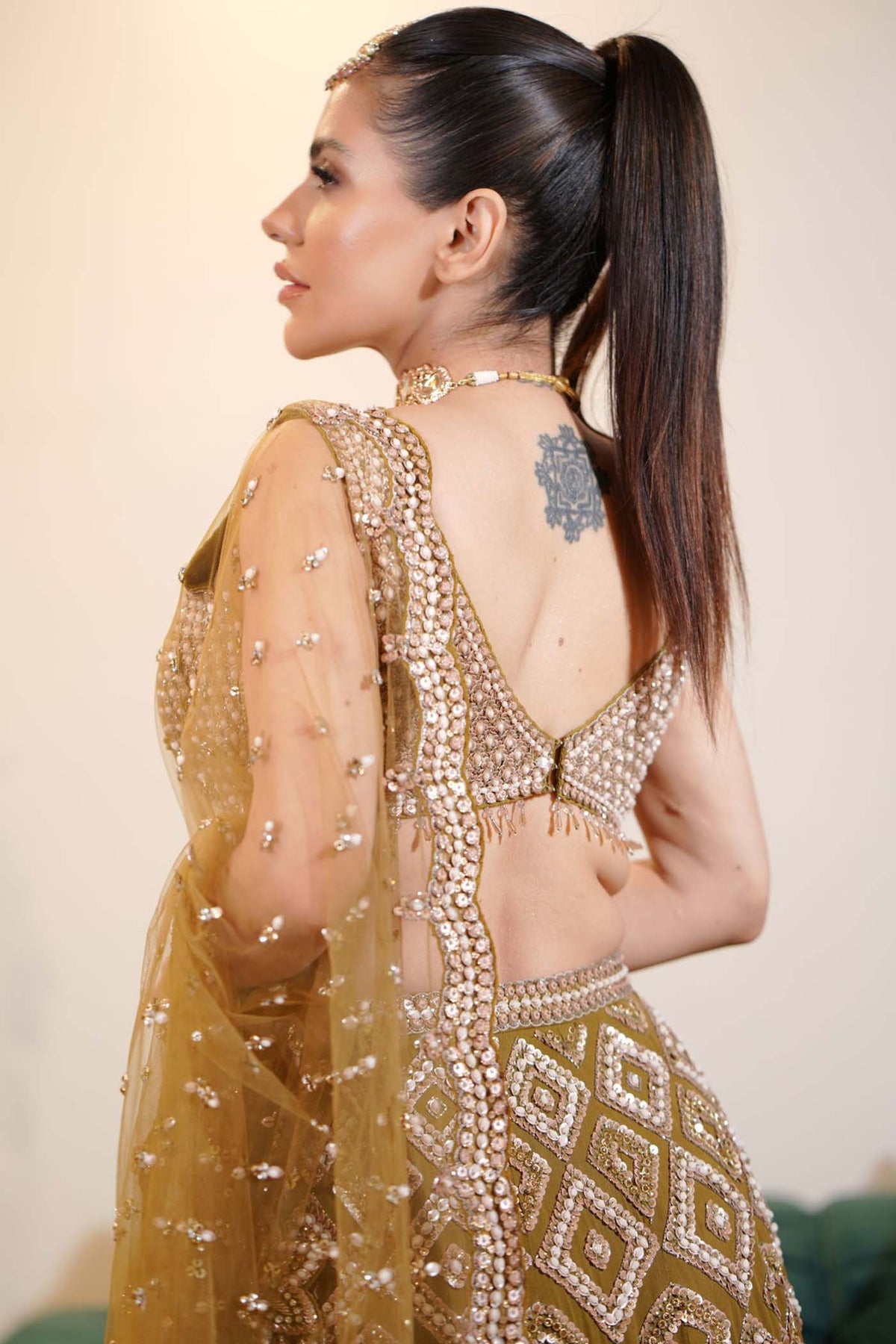 Kavita Arora in Our Moss Green Lehenga Set