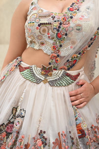 Anshu Jain Ivory Multi Lehenga