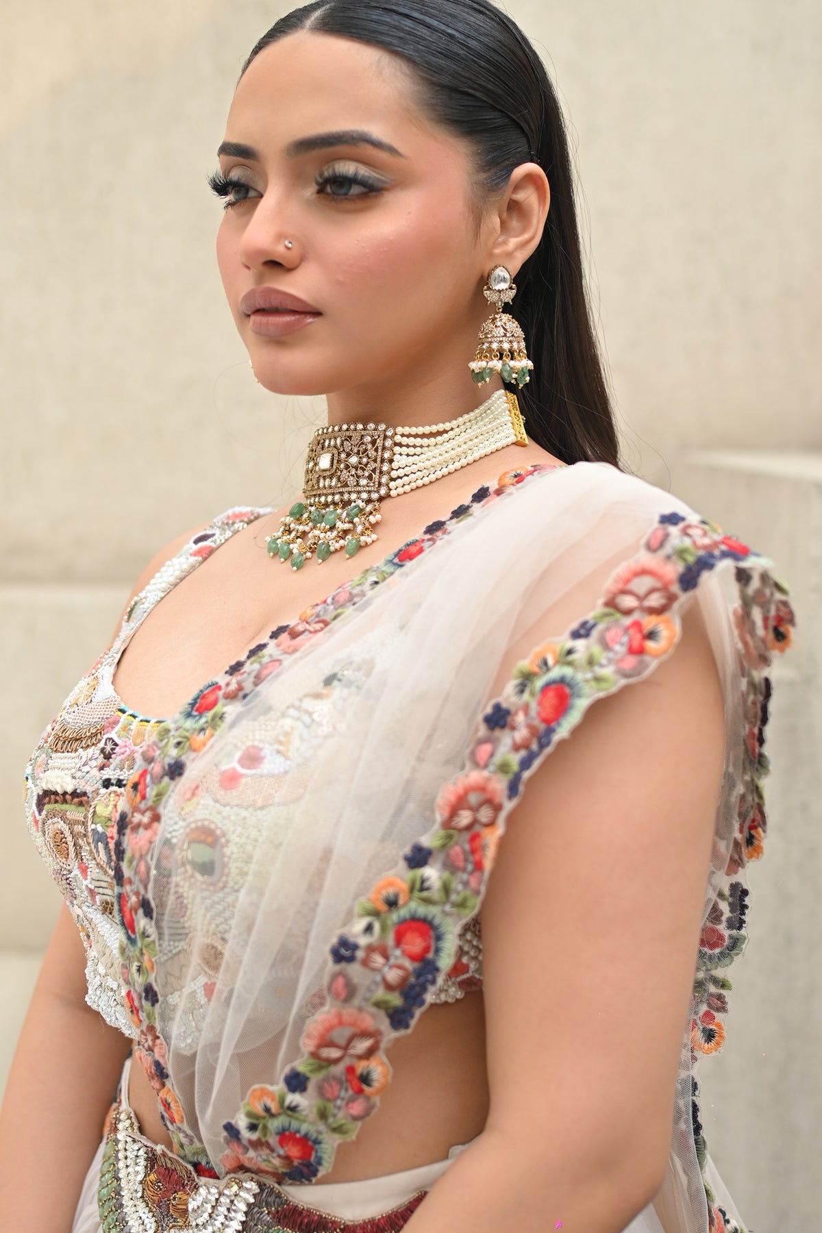 Anshu Jain Ivory Multi Lehenga