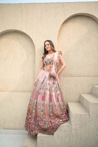 Anshu Jain Wine Bl And Pink Skirt