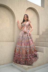 Anshu Jain Wine Bl And Pink Skirt