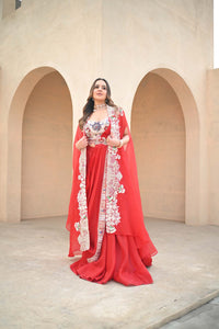 Anhu Jain Red Bl + Cape