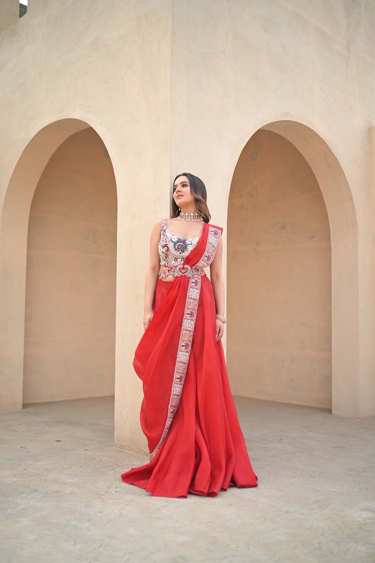 Anhu Jain Red Bl + Cape