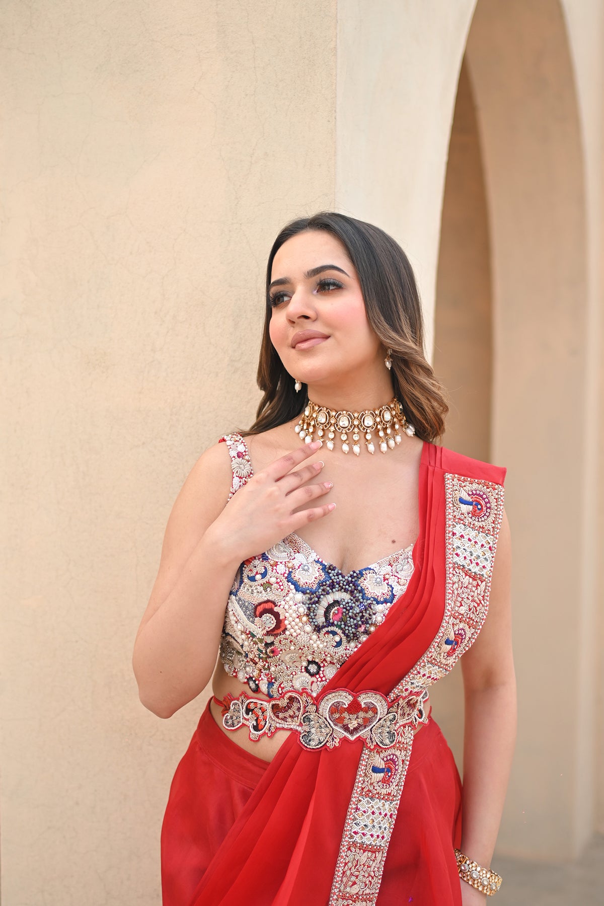Anhu Jain Red Bl + Cape