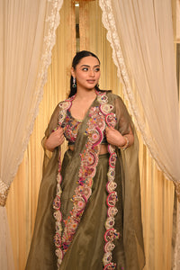 Anshu Jain Olive Green Cape