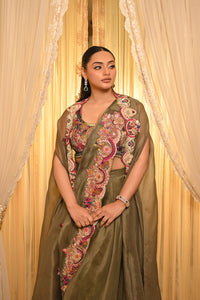 Anshu Jain Olive Green Cape