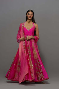 Pink Embellished Kalidar Set