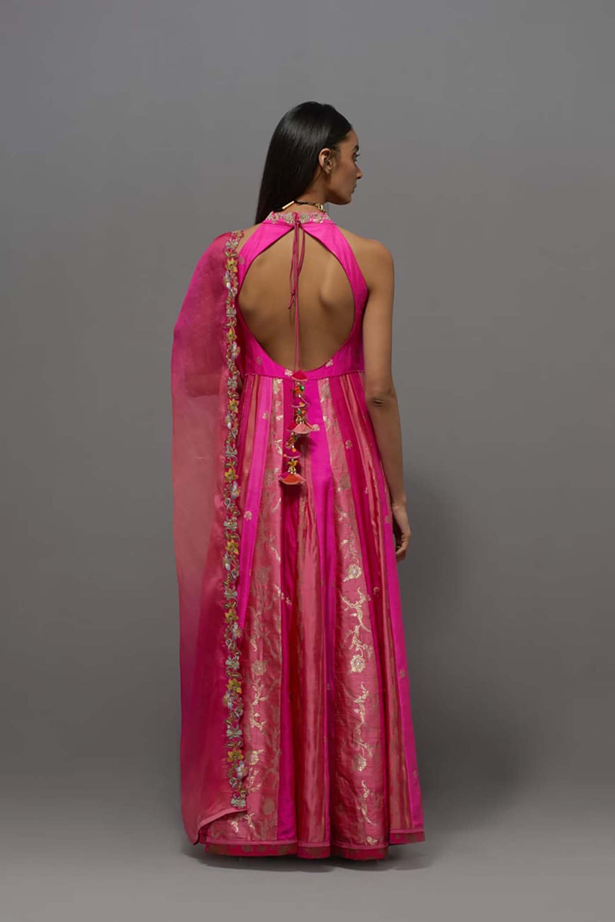 Pink Embellished Kalidar Set