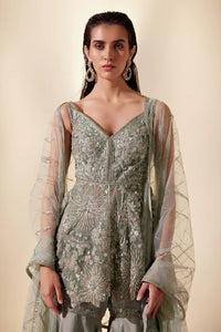Enchanted mint Sharara set (Green sharara)