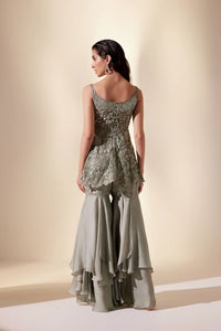 Enchanted mint Sharara set (Green sharara)